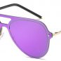 Classic Rimless Women Pilot Sunglasses Oversize Fashion Men Purple Integrated Mirror Lens Shades