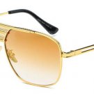 Fashion Women Square Sunglasses Brand Designer Men Golden Metal Frame Clear Lens Eyewear UV400