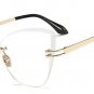 Classic Rimless Women Cat Eye Sunglasses Fashion Ladies Tea Gradient/Clear Lens Glasses UV400