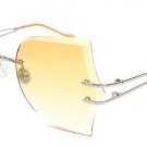 Oversize Women Rimless Sunglasses Hollow Out Metal Legs Fashion Ladies Gradient Lens Shades UV400