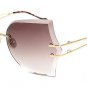 Oversize Women Rimless Sunglasses Hollow Out Metal Legs Fashion Ladies Gradient Lens Shades UV400