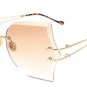 Oversize Women Rimless Sunglasses Hollow Out Metal Legs Fashion Ladies Gradient Lens Shades UV400