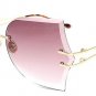 Oversize Women Rimless Sunglasses Hollow Out Metal Legs Fashion Ladies Gradient Lens Shades UV400
