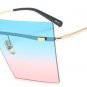 Oversize Women Rimless Sunglasses Fashion Men Square Gradient Lens Shades UV400