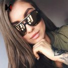 Square Mirror Lens Sunglasses Brand Designer Classic Women Black Frame Golden Alloy Shades UV400