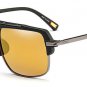 Square Mirror Lens Sunglasses Brand Designer Classic Women Black Frame Golden Alloy Shades UV400
