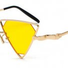 Vintage Punk Styles Women Triangle Sunglasses Fashion Men Hollow Out Red Lens Shades UV400