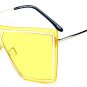 Oversize Square Women Rimless Sunglasses Fashion Men Yellow Tinted Lens Glasses UV400