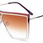 Oversize Square Women Rimless Sunglasses Fashion Men Yellow Tinted Lens Glasses UV400