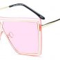 Oversize Square Women Rimless Sunglasses Fashion Men Yellow Tinted Lens Glasses UV400