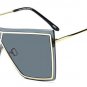Oversize Square Women Rimless Sunglasses Fashion Men Yellow Tinted Lens Glasses UV400