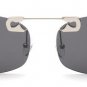 Unique Pin Sharp Bridge Women Rimless Cat Eye Sunglasses Fashion Men Transparent Red Lens Shades UV4