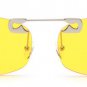 Unique Pin Sharp Bridge Women Rimless Cat Eye Sunglasses Fashion Men Transparent Red Lens Shades UV4
