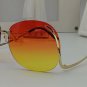 Unique Oversize Women Rimless Sunglasses Fashion Square Pink Lens Arc Shape Legs Eyewear