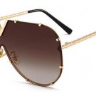 Oversize Integrated Lens Women Pilot Sunglasses Brand Designer Fashion Men Clear Red Lens Shades UV4
