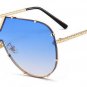 Oversize Integrated Lens Women Pilot Sunglasses Brand Designer Fashion Men Clear Red Lens Shades UV4