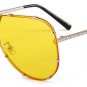 Oversize Integrated Lens Women Pilot Sunglasses Brand Designer Fashion Men Clear Red Lens Shades UV4
