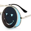 Cute Smiling Face Women Folding Punk Sunglasses Unique Men Double Lens Tinted Steampunk Glasses UV40