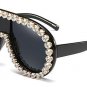 Decoration Oversize Women Sunglasses Brand Designer Fashion Venetian Pearl Ladies Black Glasses UV40