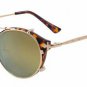 Vintage Women Round Steampunk Sunglasses Men Flip Separable Lens Mirror lens/Clear lens Retro Glasse