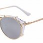 Vintage Women Round Steampunk Sunglasses Men Flip Separable Lens Mirror lens/Clear lens Retro Glasse