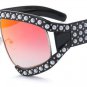 Pearl Decoration Oversize Women Sunglasses Fashion Men Red Lens Shades UV400