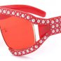 Pearl Decoration Oversize Women Sunglasses Fashion Men Red Lens Shades UV400
