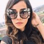 SUNRUN New Sexy Women Cat Eye Sunglasses Oversize Vintage Brand Designer Crystal Diamond Frame Sun G