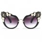 SUNRUN New Sexy Women Cat Eye Sunglasses Oversize Vintage Brand Designer Crystal Diamond Frame Sun G