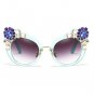 SUNRUN New Sexy Women Cat Eye Sunglasses Oversize Vintage Brand Designer Crystal Diamond Frame Sun G