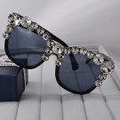 Fashion luxury shiny gem crystal inlaid sunglasses beach outdoor eyewear cat eye glasses accessories