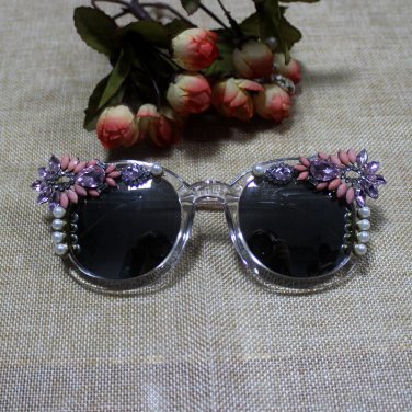 New color Crystal Decoration Oversized Women oval Sunglasses Reinforcing Metal Hinge Luxury women Cl