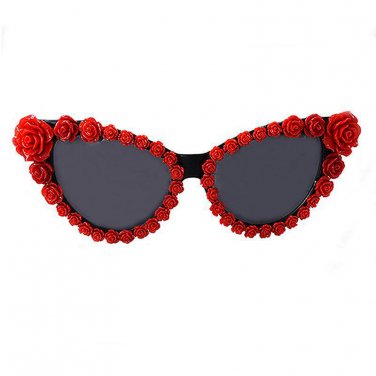 New Brand Baroque Flower Cat Eye Sunglasses for women Luxury Steampunk Sun Beach Crystal Rhinestone 