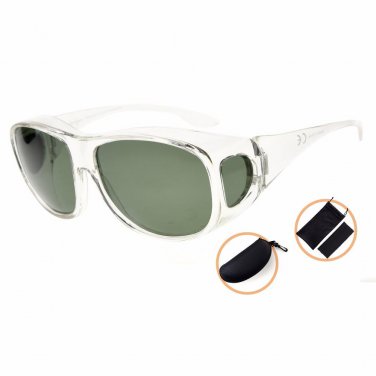S030 Eyekepper Retro Style Large Lenses Polarized Fitover Sunglasses for Prescription Glasses