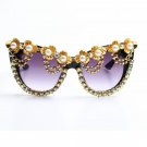 Luxury Brand Sunglasses Women Bling Rhinestone Decoration Cat Eye Sunglasses oculos de sol feminino 