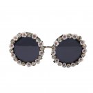 Fashion Luxury Flower Round Rhinestone Sunglasses women Designer Summer Flower Women For Beach Vacat