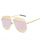 Hot Alloy Round Frame Unisex Sunglasses Double Color Shades Summer Eyeglasses Eyewear Women Men Cove