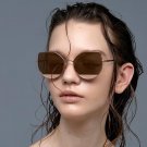 JackJad 2017 New Fashion Women Metal Cat Eye Double Color US101 Sunglasses Brand Design Ocean Tint S