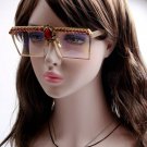 MONIQUE Queen Style 2017 Sunglasses Women Brand Designer Rhinestone transparent lens Sunglasses Over