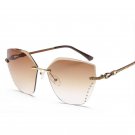 Women Sunglasses 2017 luxury brand designer  Rimless Sun glasses female metal crystal shades UV400 M