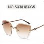 Women Sunglasses 2017 luxury brand designer  Rimless Sun glasses female metal crystal shades UV400 M