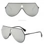 Integrated Flat Top Futurism Pilot Men Women Mirrored Lenses Sunglasses Designer Korean Style 86064