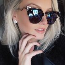 Iridia FF0060/S Women Sunglasses Designer Crooked Temple Mirrored Brand New Female Glasses Cat Eye 9