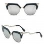 Iridia FF0060/S Women Sunglasses Designer Crooked Temple Mirrored Brand New Female Glasses Cat Eye 9