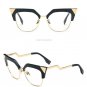 Iridia FF0060/S Women Sunglasses Designer Crooked Temple Mirrored Brand New Female Glasses Cat Eye 9