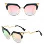 Iridia FF0060/S Women Sunglasses Designer Crooked Temple Mirrored Brand New Female Glasses Cat Eye 9