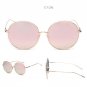 Round XL Size Designer Women Men Metal Slim Frame Sunglasses Mirrored Lenses S1978 Oculos De Sol Coa