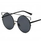 Oversized UV400 PC Round Lens Mirrored Women Cat Eye Sunglasses Gafa Redondas Rose Gold Vintage Avia
