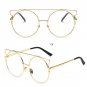 Oversized UV400 PC Round Lens Mirrored Women Cat Eye Sunglasses Gafa Redondas Rose Gold Vintage Avia