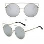 Oversized UV400 PC Round Lens Mirrored Women Cat Eye Sunglasses Gafa Redondas Rose Gold Vintage Avia